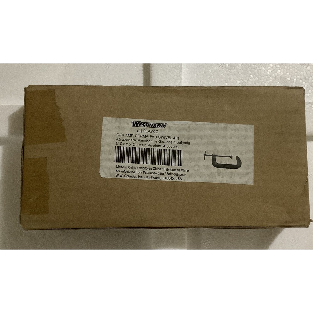 WESTWARD 2LAY6 C-Clamp,4",Iron,Regular Duty,2150 lb. 2LAY6